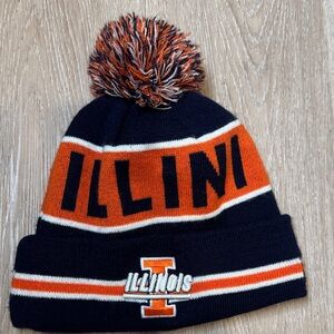New Era Illinois Kids Beanie - Navy and Orange